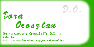 dora oroszlan business card